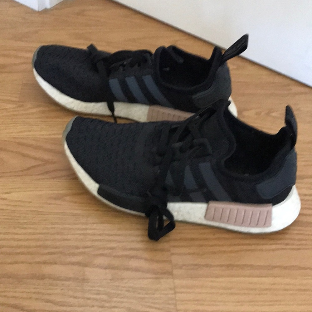 NMD adidas boost sole black white and pink